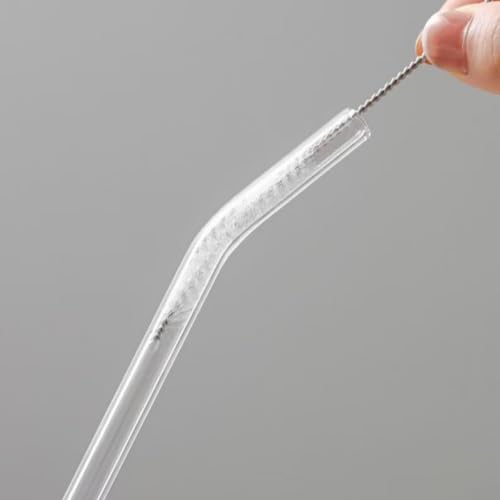 Reusable Glass Drinking Straws with Cleaning Brush - 2-Piece Set