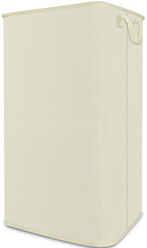 SNIGJAT 80L Beige Collapsible Laundry Basket with Handles
