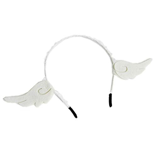 LittleLuluda White Angel Wings Headband Felt Cloth Hair Accessory for Cosplay