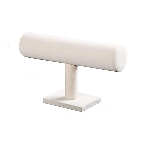 Coward T-Bar Jewelry Organizer - Beige Velvet Bracelet & Watch Holder