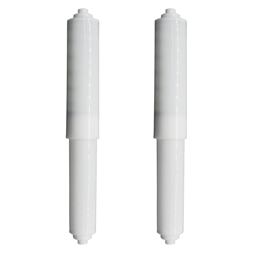 OSVJE Universal Toilet Paper Holder Roller 2 Pack - White Spring Loaded Replacement Rod