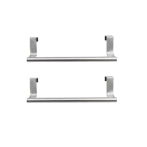 Kakalote 2 Pack Stainless Steel Over Door Towel Racks for Kitchen & Bathroom