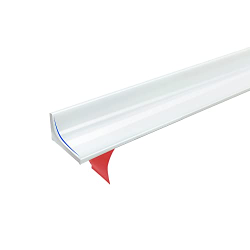 39-Inch White Shower Water Dam - Keep Countertops & Showers Dry