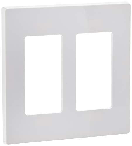 Leviton 2-Gang Decora Plus Screwless Wall Plate, White - 80309-SW