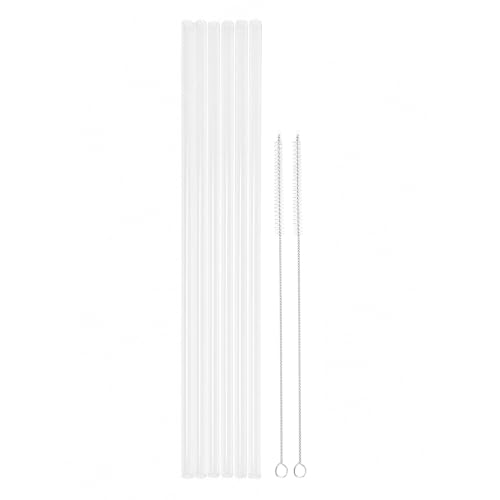 Reusable Silicone Replacement Straws, 12.6 inch, 6 Pack with Cleaning Brushes