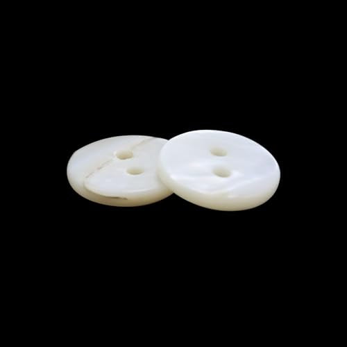 Semetall 100pcs 15mm Mother of Pearl Buttons - White Shell Buttons 2-Hole