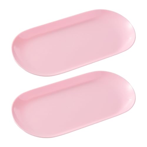 2 Pack Pink Decorative Jewelry Tray - Oval Storage Dish