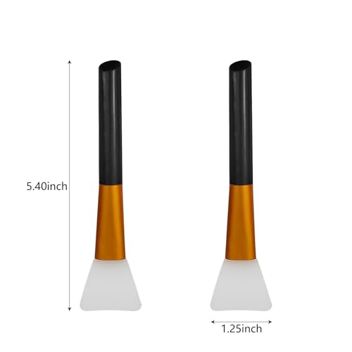 Silicone Face Mask Brush & Makeup Spatula Set - 4 Pack Black