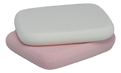 Cala Square Cosmetic Sponges, Non-Latex Makeup Applicators, 2 Count