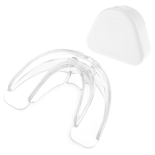 1 Piece Sports Mouth Guards Football with Case Youth Teeth Braces Clear Basketball Wrestling Boxing Taekwondo Lacrosse MMA Mouthguards Braces for Women Men