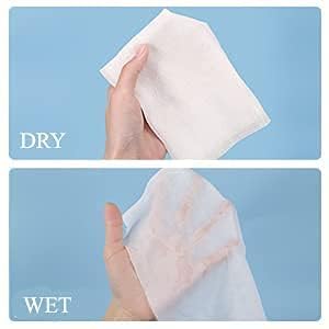 Cosletic Disposable Cotton Face Towels, Soft Dry Facial Tissues - 50 Count