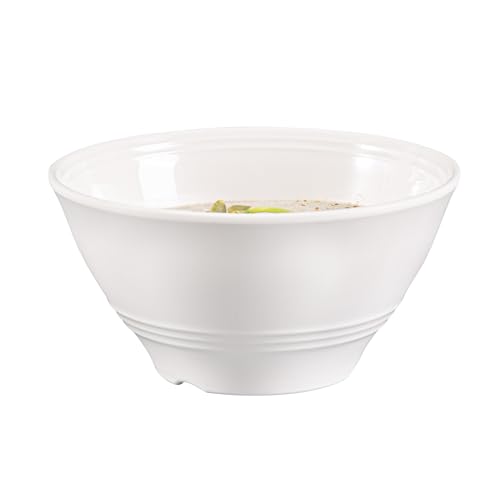Restaurantware Voga 16 Ounce Dinner Bowls 10 Premium Serving Bowls - Top Rack Dishwashable Wide Rim White Melamine Salad Bowls Serve Hot And Cold Foods For Parties Or Events