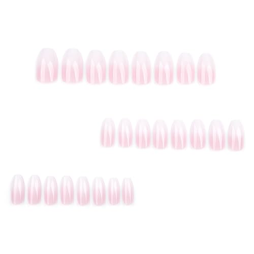 Ombre Pink Coffin Press on Nails - Medium Gradient French False Nails Kit