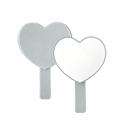 WINDAWNKE 2 Pack Heart Shaped Handheld Makeup Mirror - Green