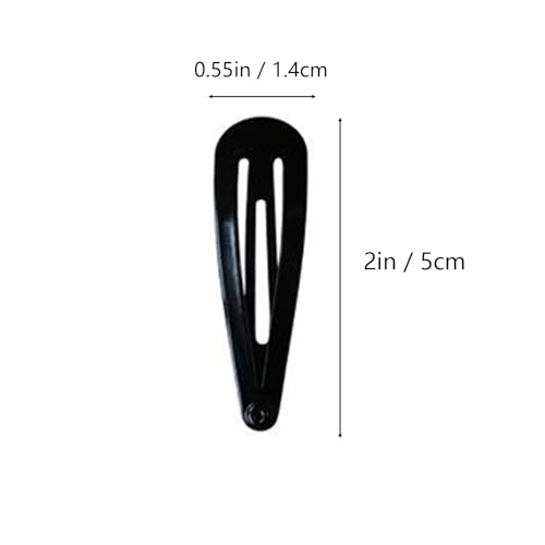 Tuefuzy 70 Pack 2 Inch Black Metal Snap Hair Clips Non Slip Barrettes
