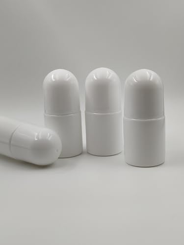 Empty Plastic Roll-On Bottles with Removable Cap for DIY Deodorant and Essential Oils 4-Pack