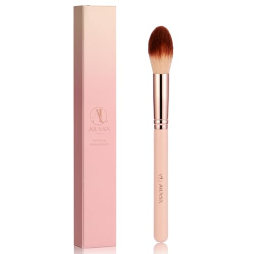 AILNSX Large Powder Makeup Brush - Fluffy Synthetic Face Brush for Setting Powder, Blush and Bronzer with Pink Handle