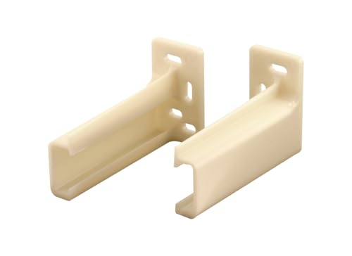 Prime-Line R 7265 Drawer Track Back Plates - 1 Pair, Off-White Plastic