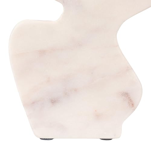 Bloomingville Decorative Abstract Marble Sculptures, Set of 2 Styles, White
