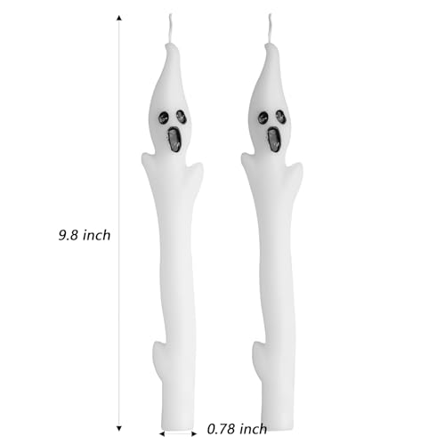Spooky Ghost Candles - 2PCS Halloween Taper Candles for Decor