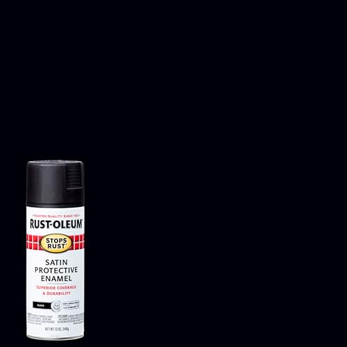 Rust-Oleum Stops Rust Satin Black Spray Paint - 12 oz (Pack of 6)