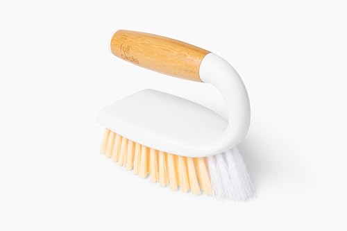 Full Circle Tough Stuff Scrub Brush for Tile & Grout - White