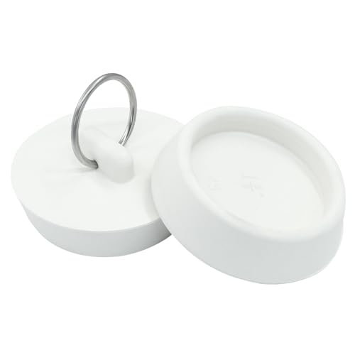 2 Pack 1-5/8 Inch Rubber Drain Stopper for Bathtubs - Odor Control & Leak Proof Seal