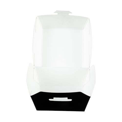 Restaurantware 2.5 x 2.5 x 2 Inch Mini Burger Boxes 100 Clamshell Food Containers - Hinged Lid Disposable Black Paper Take Out Boxes For Appetizers Or Desserts Serve Sliders or Finger Foods