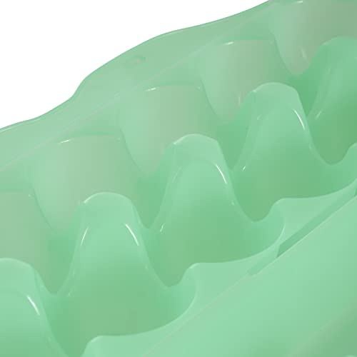 Tuff Stuff 12-Egg Reusable Plastic Storage Container with Lid, Green
