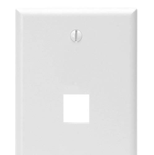 Leviton QuickPort Wall Plate, Single Gang 1-Port, White