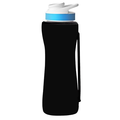 32oz Cute Printed Sleeve Compatible With Cirkul Water Bottle For Plastic And Stainless Steel Bottles 32oz Neoprene Sweat-Wicking Material Insulated Cover Designed With Handles (Black)