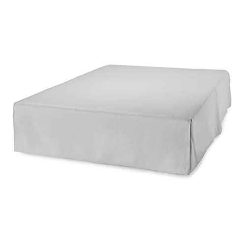 Amazon Basics Pleated Bed Skirt - Full Size, 16-Inch Drop, Light Grey