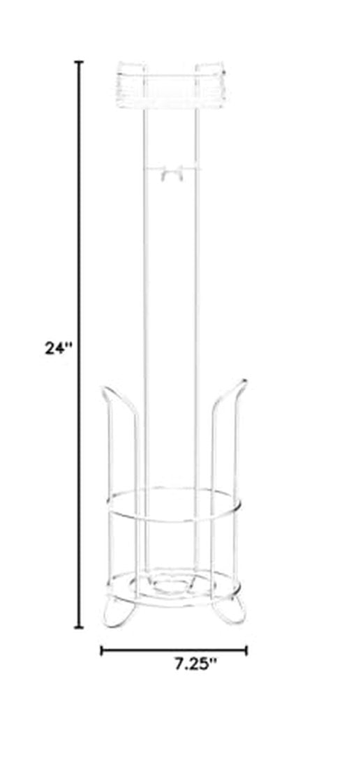 iDesign Classico Free Standing Toilet Paper Holder with Shelf for Bathroom - Chrome