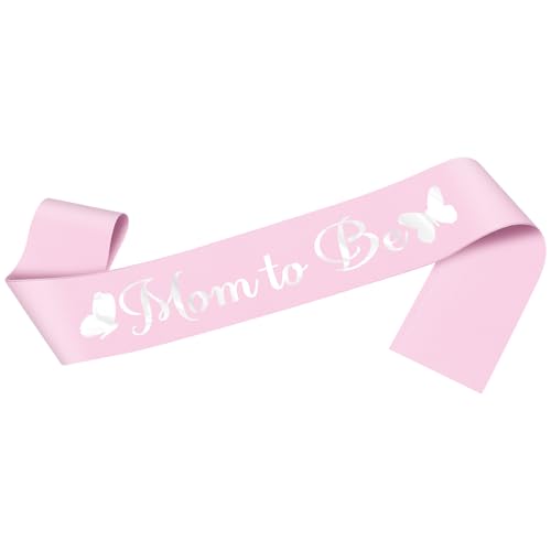Baby Shower Sash for Moms - Pink Satin New Mom Gift