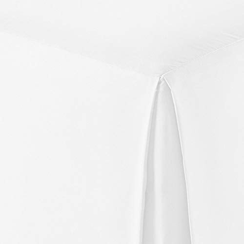 Amazon Basics Full White Pleated Bed Skirt - Wrinkle & Fade Resistant Polyester, 16-Inch Drop