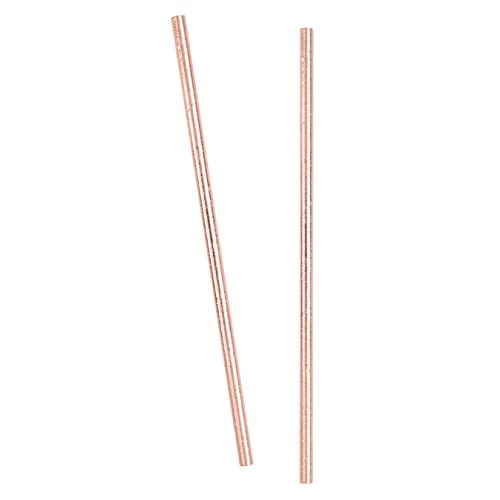 Rose Gold Foil Paper Straws - 8.25" (Pack of 10) - Eco-Friendly