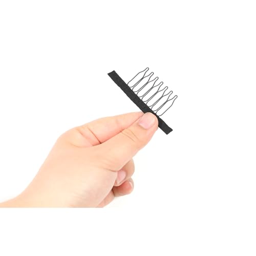 JIUSERLU 20 Pcs 7-Teeth Wig Combs and Clips for Secure Fit, Black