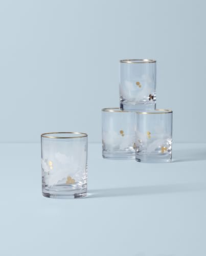 Lenox Holiday Gold Double Old Fashioned Glasses Set of 4 - Christmas Drinkware