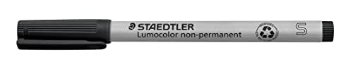 STAEDTLER Lumocolor Non-Permanent Wet Erase Pens, 8 Pack Super Fine Tip