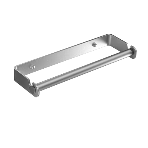 Aheucndg Wall Mount Paper Towel Holder - Silver, Self-Adhesive or Drill