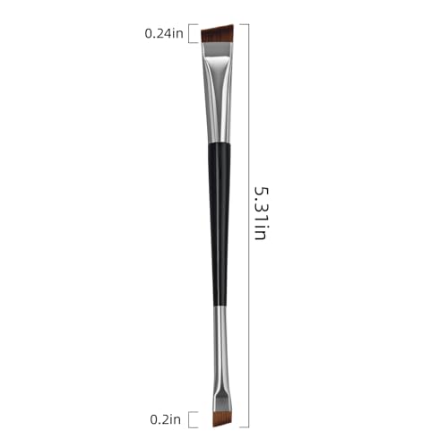 Angled Eyebrow Brush and Spoolie 2-in-1 Precision Makeup Tool - 2 Pcs