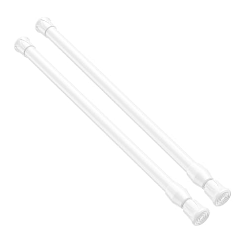 ZipGlo Spring Tension Curtain Rods 17-28 Inch White - 2 Pack