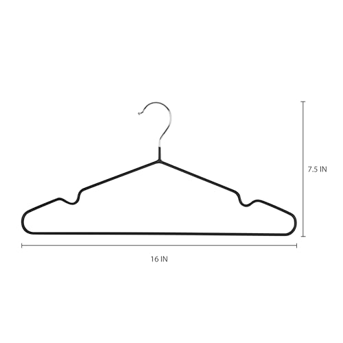 Simplify 12-Pack Metal Clothes Hangers - Space Saving Black Closet Hangers