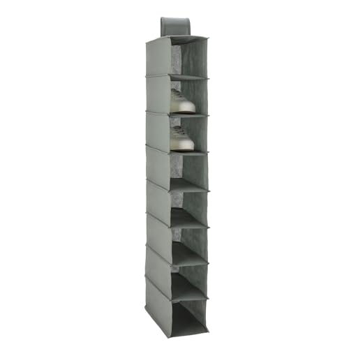 Amazon Basics 8-Tier Hanging Shoe Organizer - Space-Saving Storage, Dark Grey