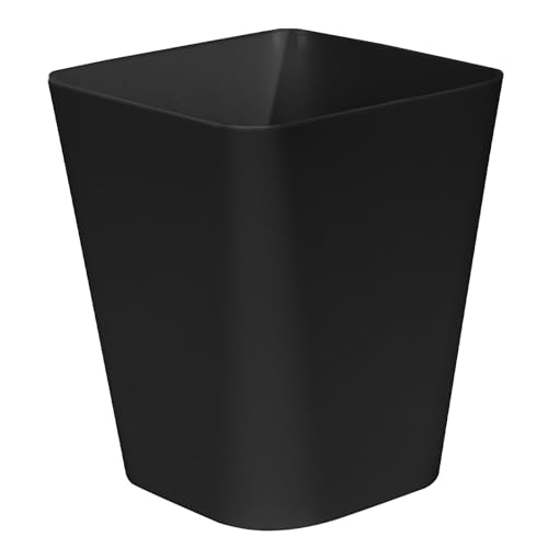 ZXJ Small Trash Can, 1.8 Gallon Compact Waste Basket for Bathroom, Black