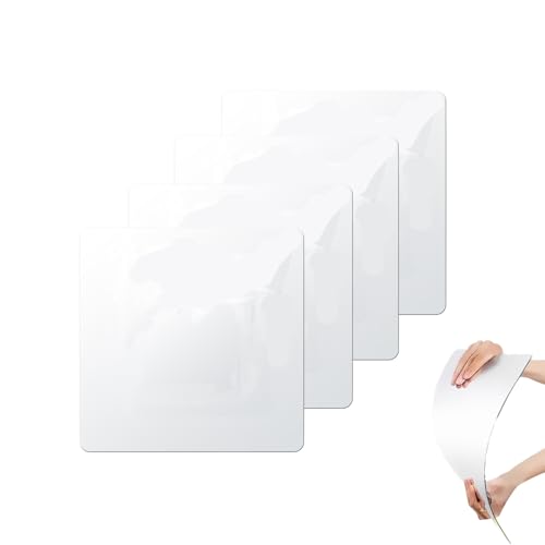 Unbreakable 7.9" Shatterproof Acrylic Wall Mirror Tiles - Set of 4