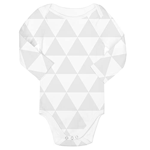 BaeBae Goods Long Sleeve Baby Bodysuit Set - Grey/White Triangles, 12 Months