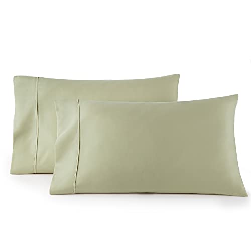 HC Collection King Pillowcases – Soft Brushed Microfiber, Set of 2, Sage