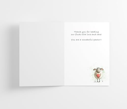 Pastor Appreciation Card with Envelope - 5x7 Sheep Design