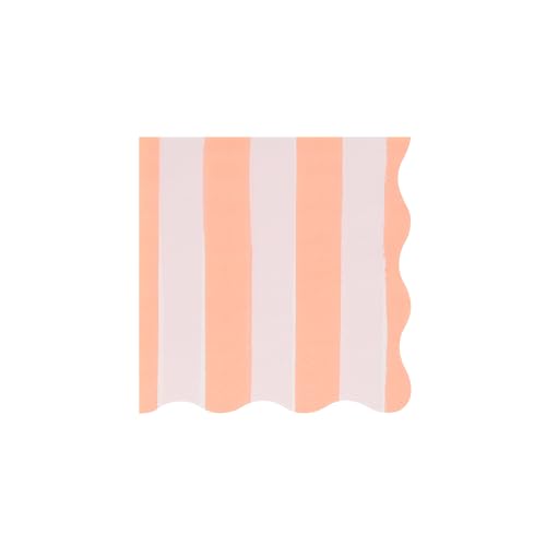 Meri Meri Small Pastel Striped Napkins, 3-Ply Paper Party Napkins (16 Pack)